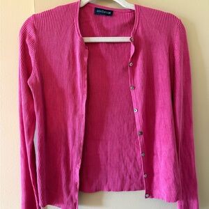 Pink ribbed cardigan